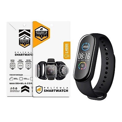 Película de Nano Vidro com Bordas Pretas para Xiaomi Mi Band 5 – Proteção Total