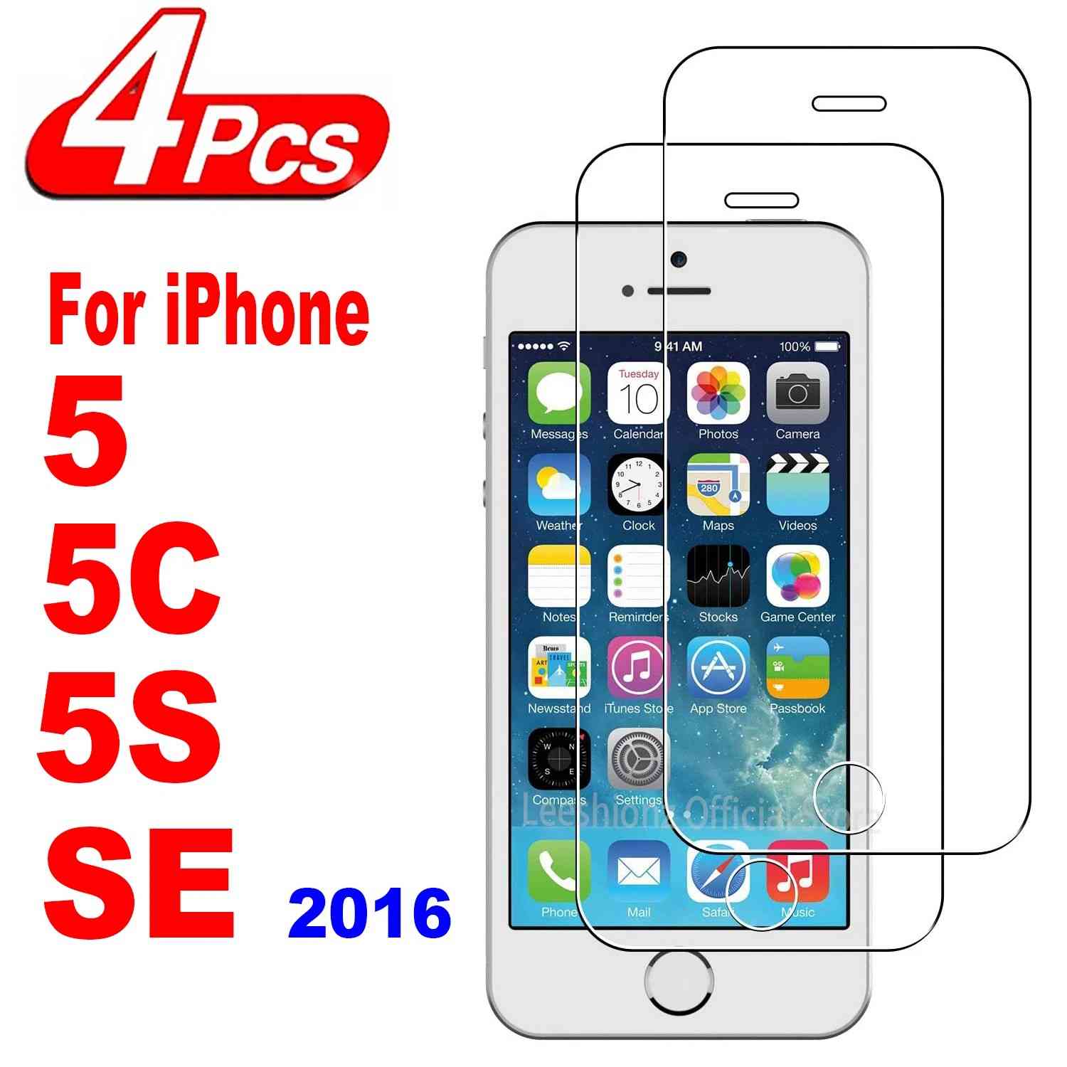 Película de Vidro iPhone 5/5S/5C/SE (2/4 Unidades)
