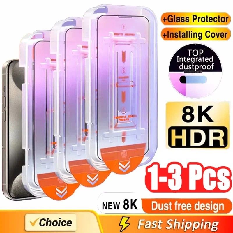 Película de Vidro iPhone: 8K HDR, Antirrisco e Sem Poeira