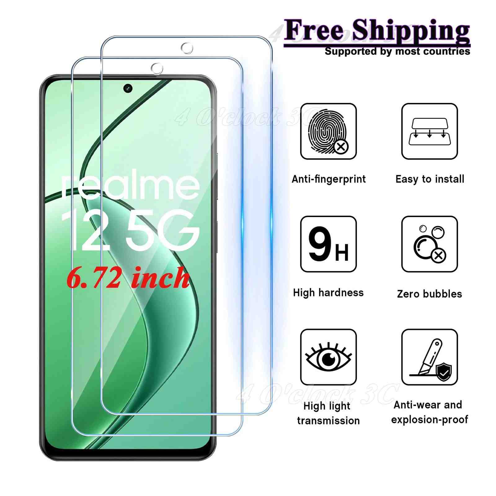 Película de Vidro Realme 12 5G: Proteção 9H