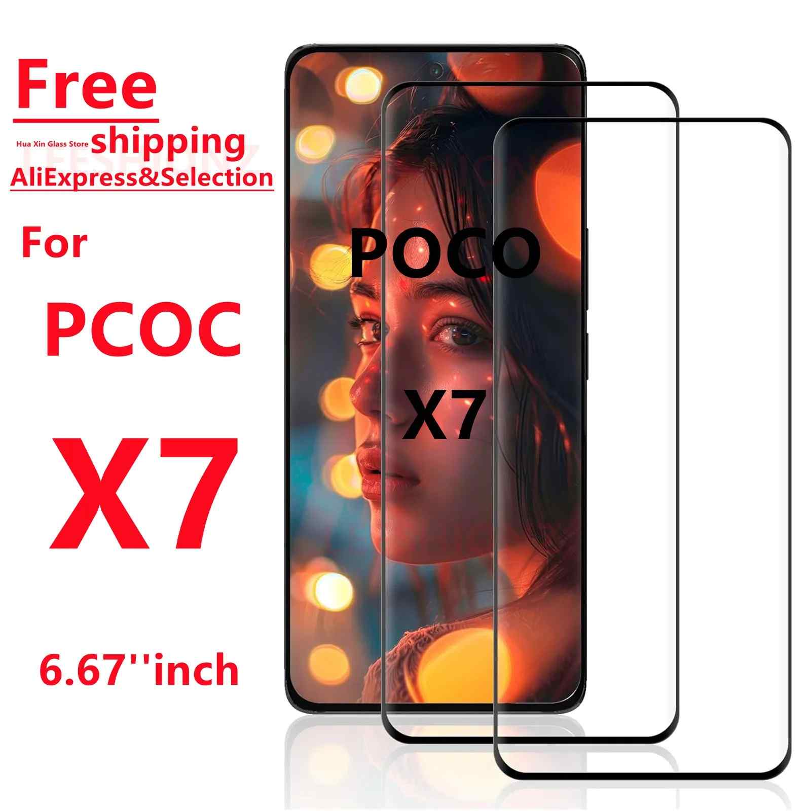 Película de Vidro Temperado Pocs X7 - Proteção Premium