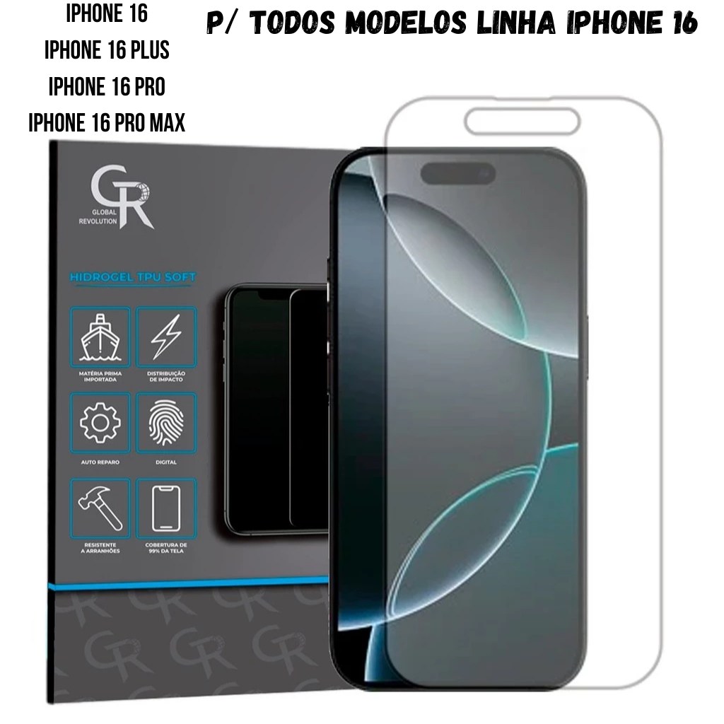 Película Hidrogel iPhone 16: HD e Anti-Impacto