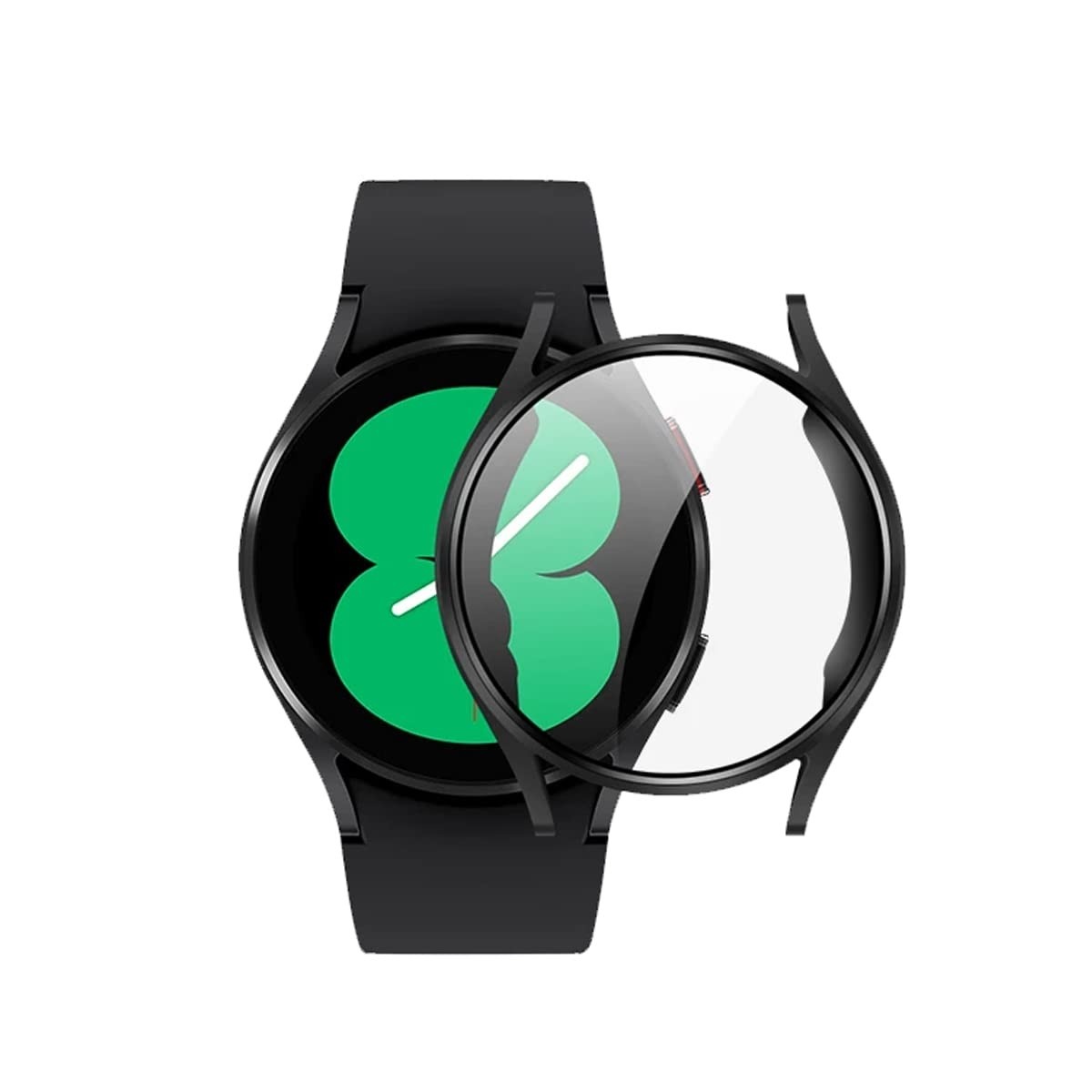 Kit Premium: Capa Bumper Preta + Película 9D para Galaxy Watch 4 40mm - Proteção Total Jodda