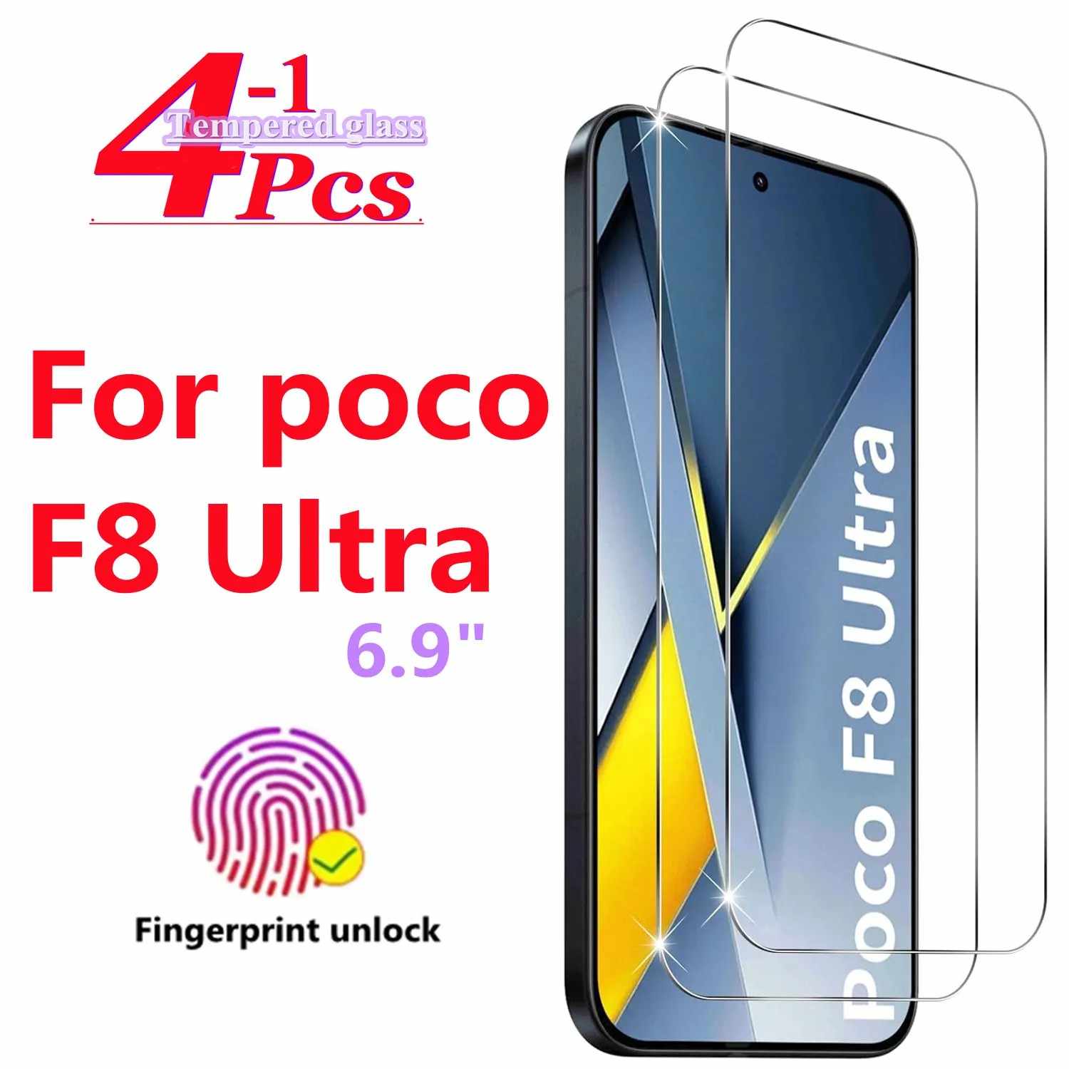 Película Poco F8 Ultra: Vidro Temperado 6.9" Ultra HD