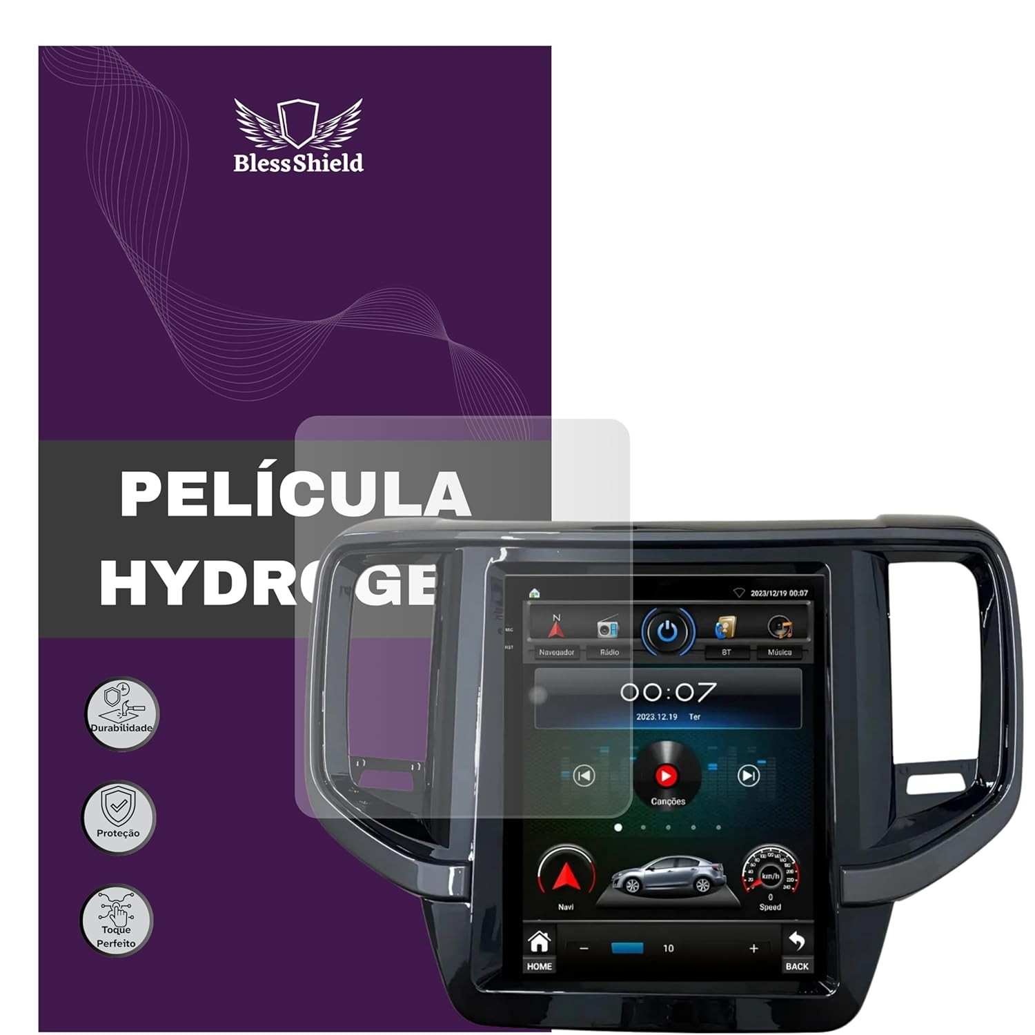Película Hydrogel HD Premium BlessShield para Multimídia Fiat Toro 2025/2026