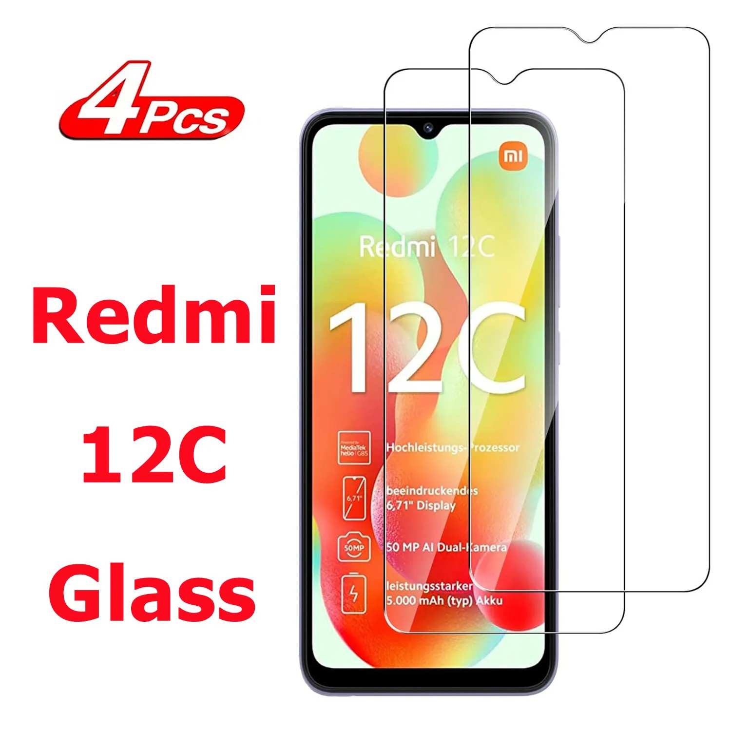 Película Xiaomi Redmi 12C: Proteção HD+ Antigraço