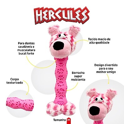 Pelúcia Salsicha Rosa Hercules: Diversão e Relaxamento para Seu Cão 🐶