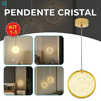 Pendente Dourado: Luxo e 3 Tons de Luz!