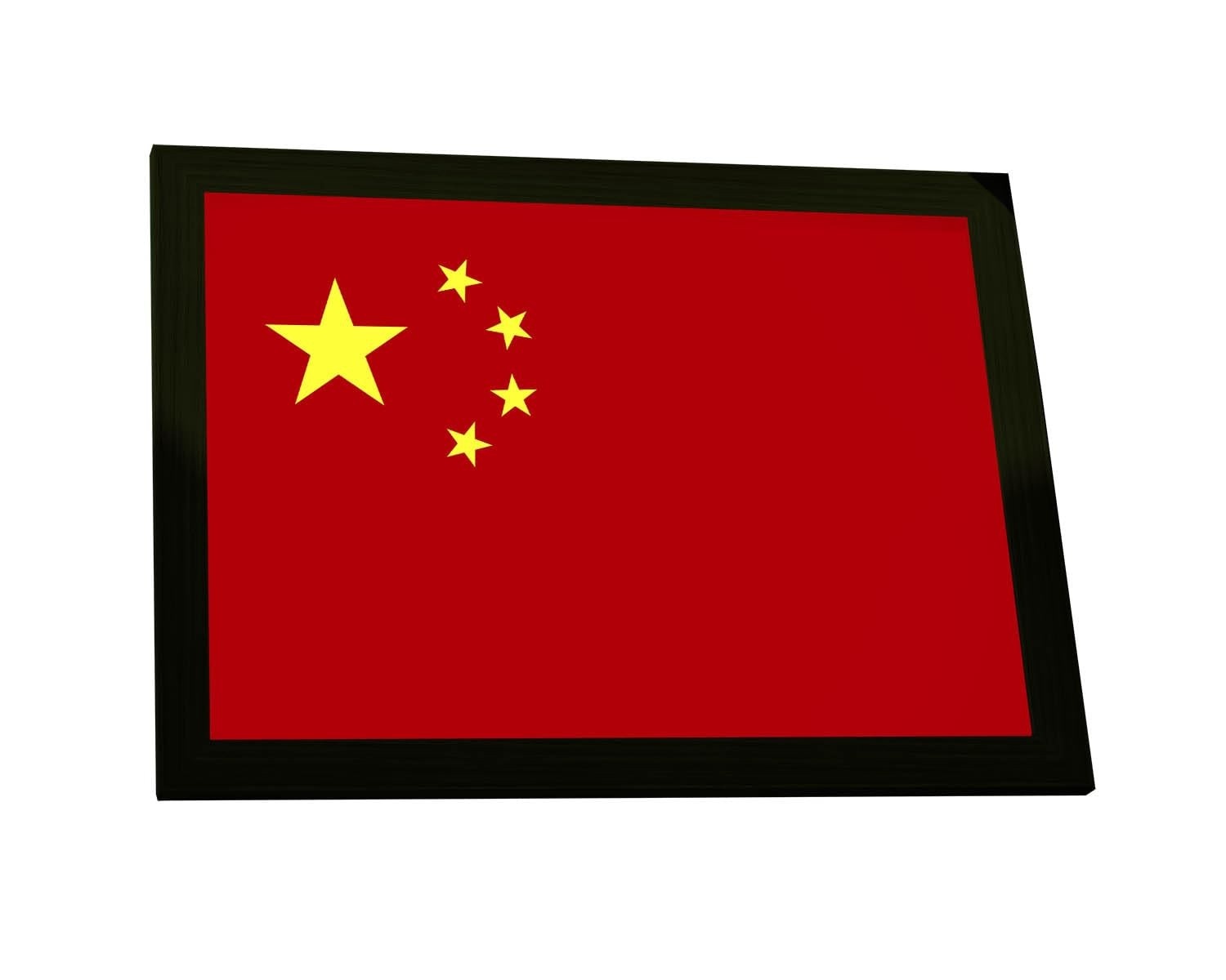 Quadro Decorativo Bandeira da China - Arte Moderna com Moldura Pronta para Pendurar