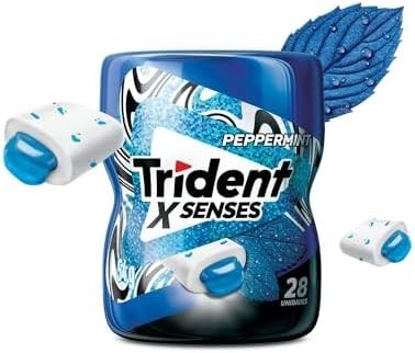 Trident, Goma de mascar XSenses Peppermint Hortelã Garrafa 54g 0 açucar