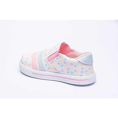 Tênis Infantil Feminino Branco com Corações: Conforto e Estilo para a Pequena