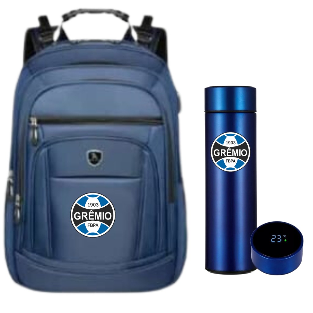 Mochila Gremio + Garrafa Térmica 500ML: Combinação Perfeita