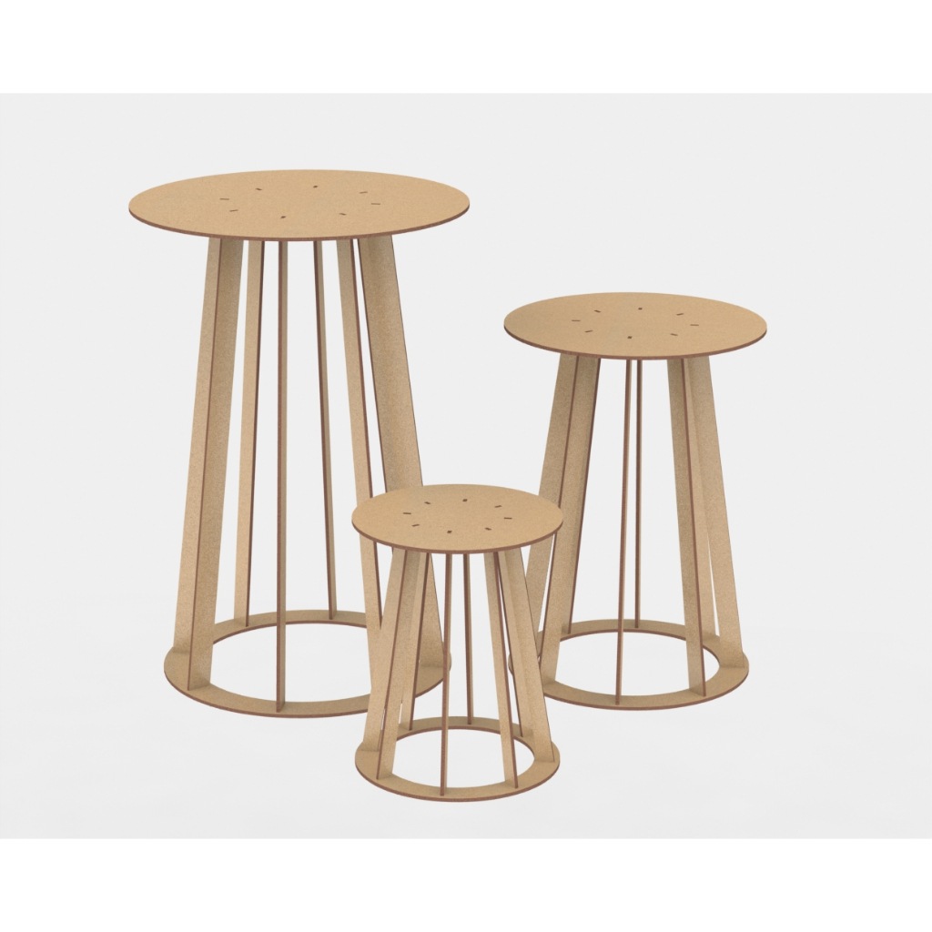 Trio Mesa Cilindro Ripado: Decoração de Festa Perfeita