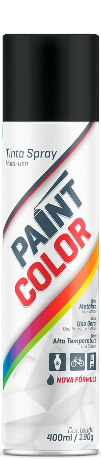 Tinta Spray Paintcolor Preto Brilhante 400ml: Acabamento Perfeito e Rápido