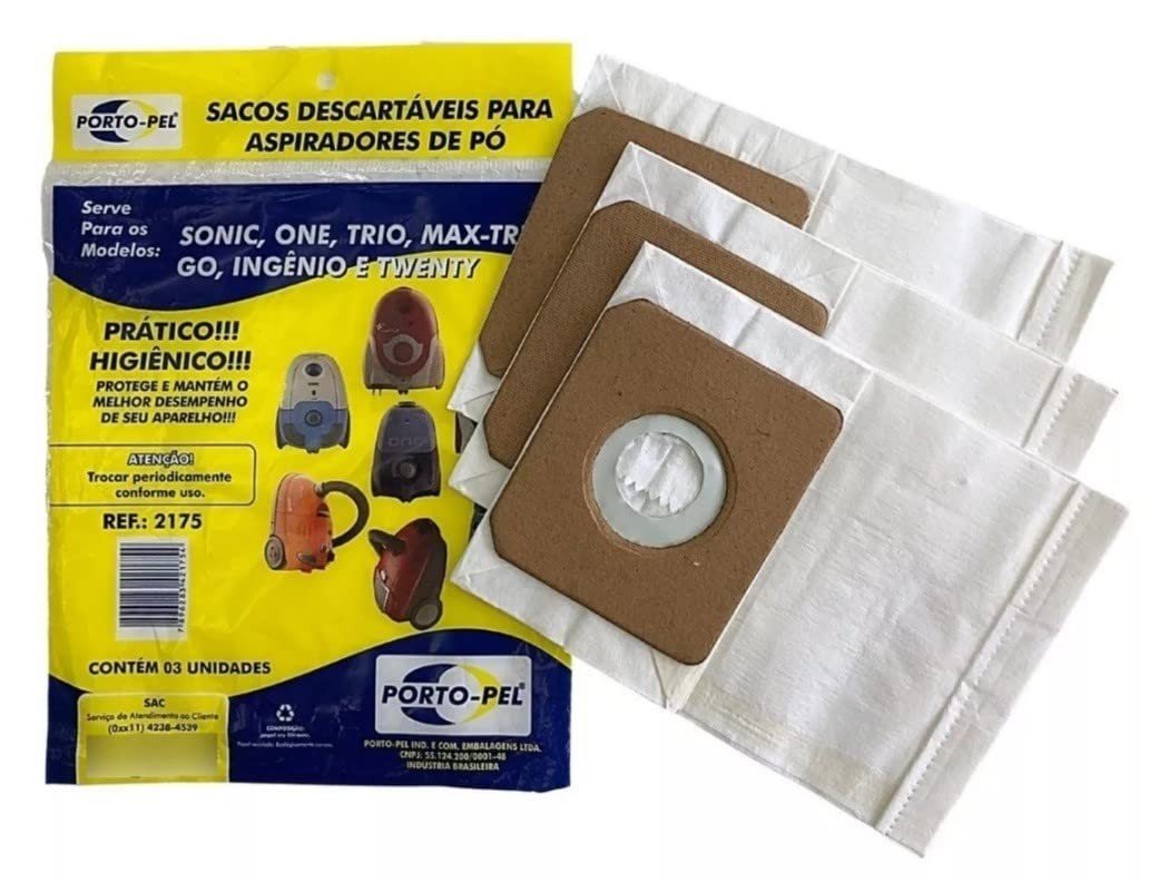 Kit com 3 Sacos para Aspirador Electrolux One S2175 - Reposição Original com Ajuste Perfeito