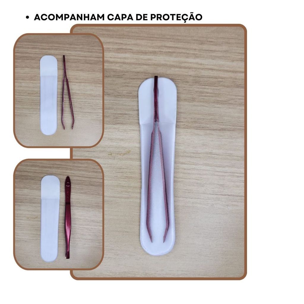 Pinça NZX Vermelha: Design de Sobrancelhas Perfeito