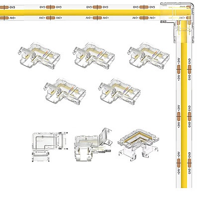 Conector Fita LED COB: Instalação Fácil e Ângulos Perfeitos!
