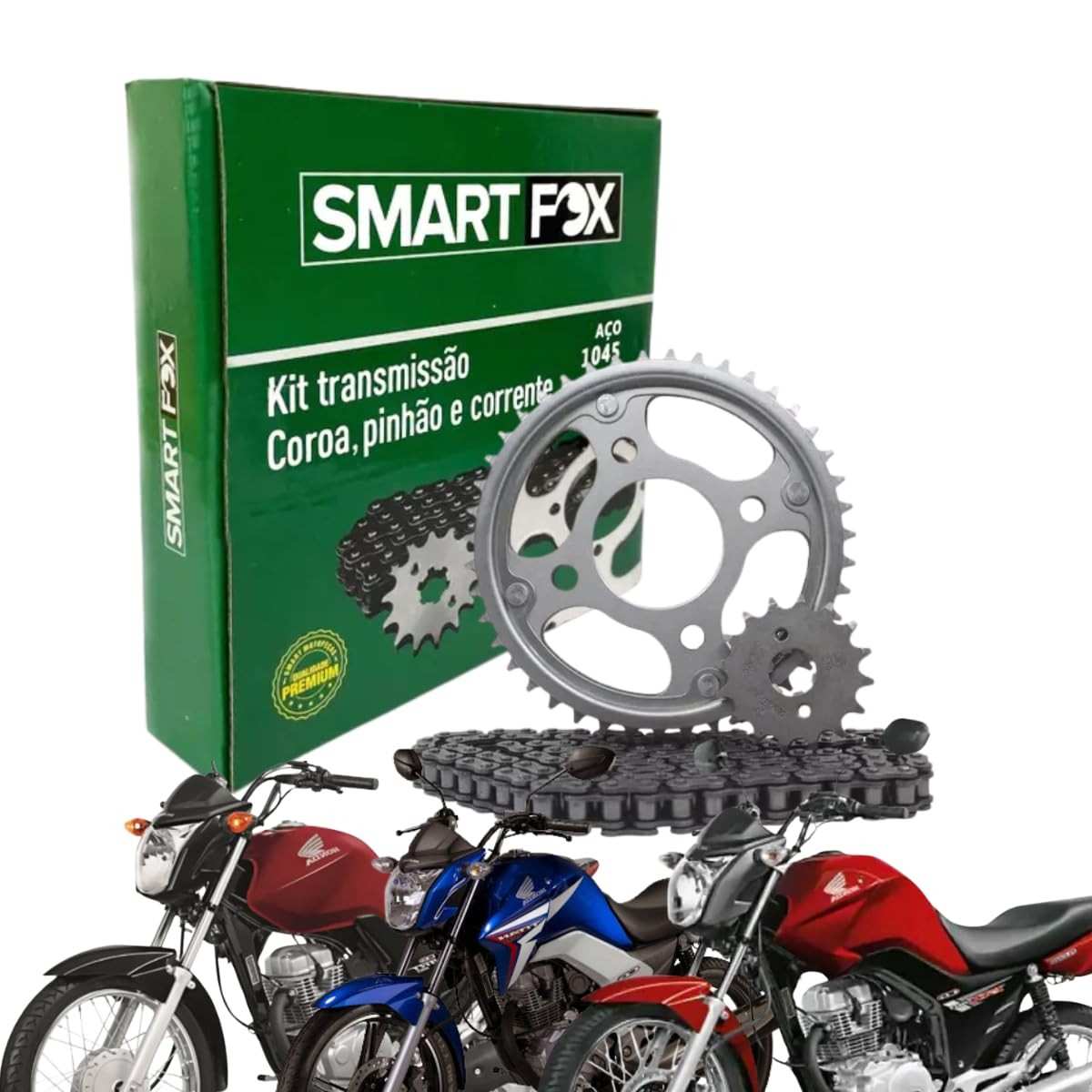 Kit Relação Titan Fan 150 (2004-2015) Smart Fox - Durabilidade e Performance