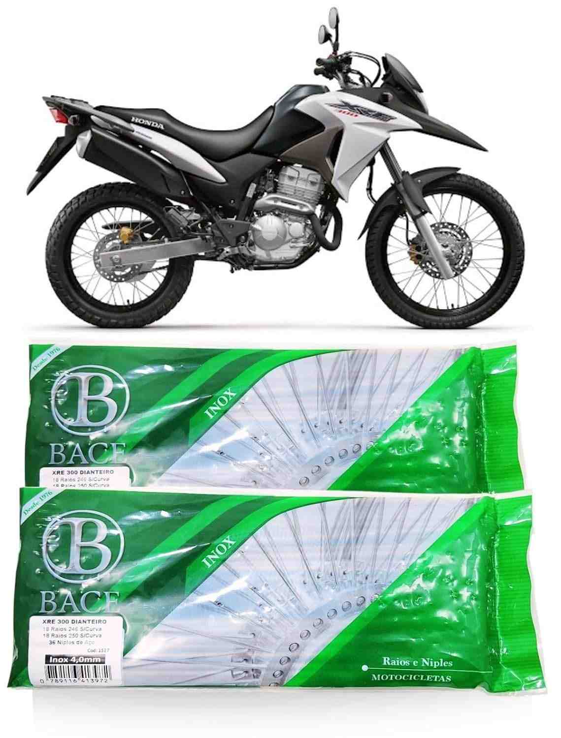 Raio Inox Bace 4mm para Honda XRE 300 e Sahara: Durabilidade e Performance Dianteira e Traseira