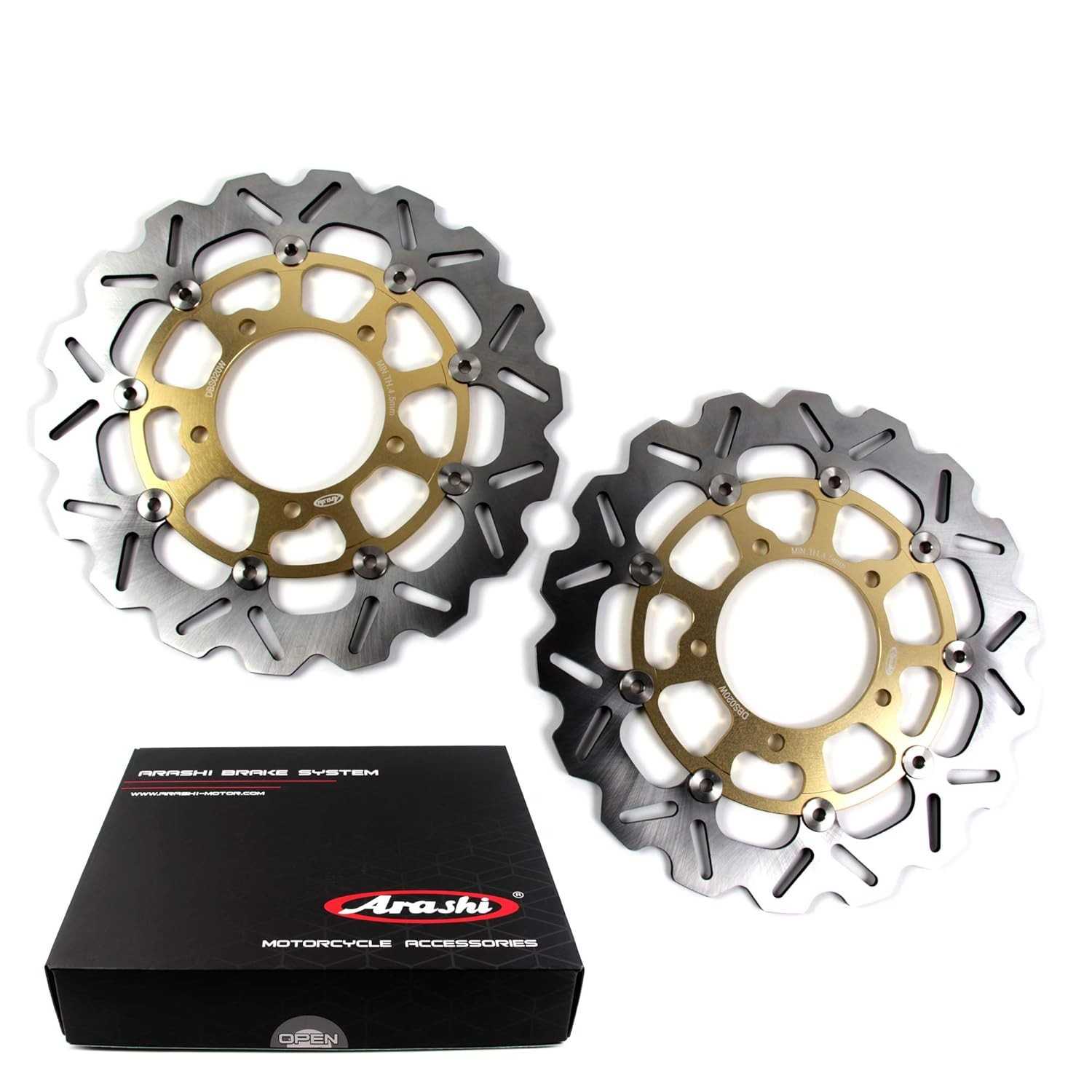 Rotores de Freio Dianteiro Arashi para Suzuki GSXR 1000 (2005-2008) - Performance e Segurança Ouro