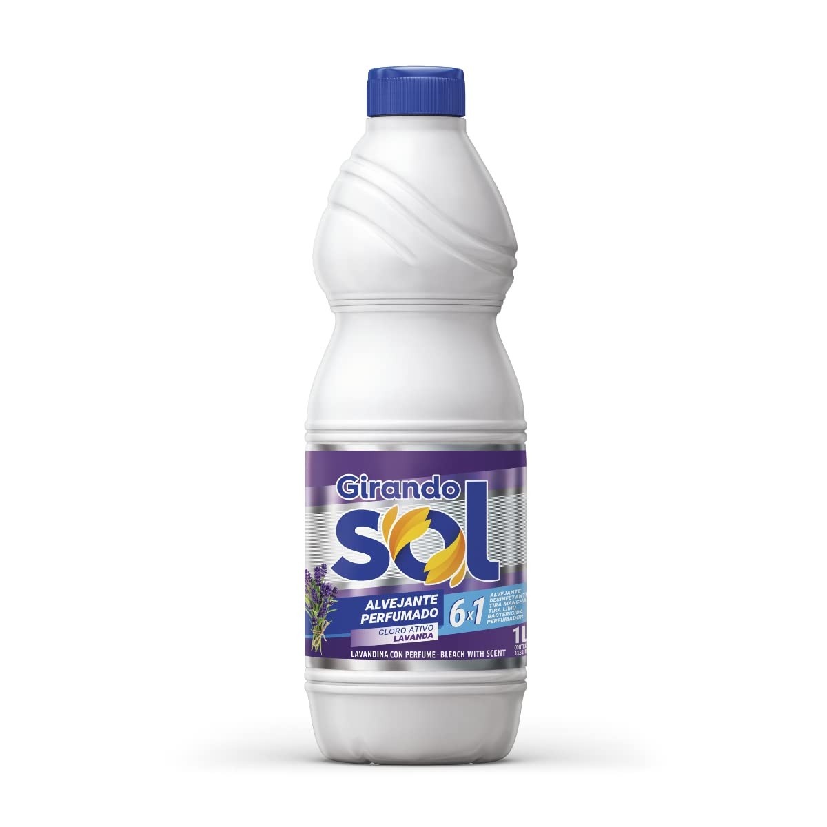 Girando Sol Alvejante Perfumado Lavanda 1L - Cloro Ativo com Fragrância Suave