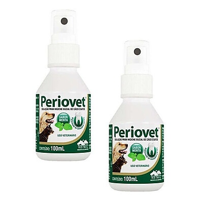 Periovet: Spray Bucal para Cães e Gatos - Kit com 2!
