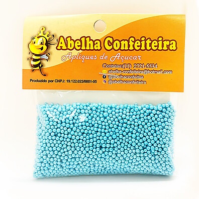 Pérolas Azul Mini Rizzo: Decore Seus Doces!