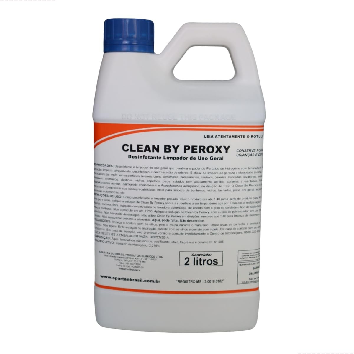 Clean by Peroxy Desinfetante Ação Alvejante 2L - Potente Limpador e Desinfetante para Todos os Ambientes