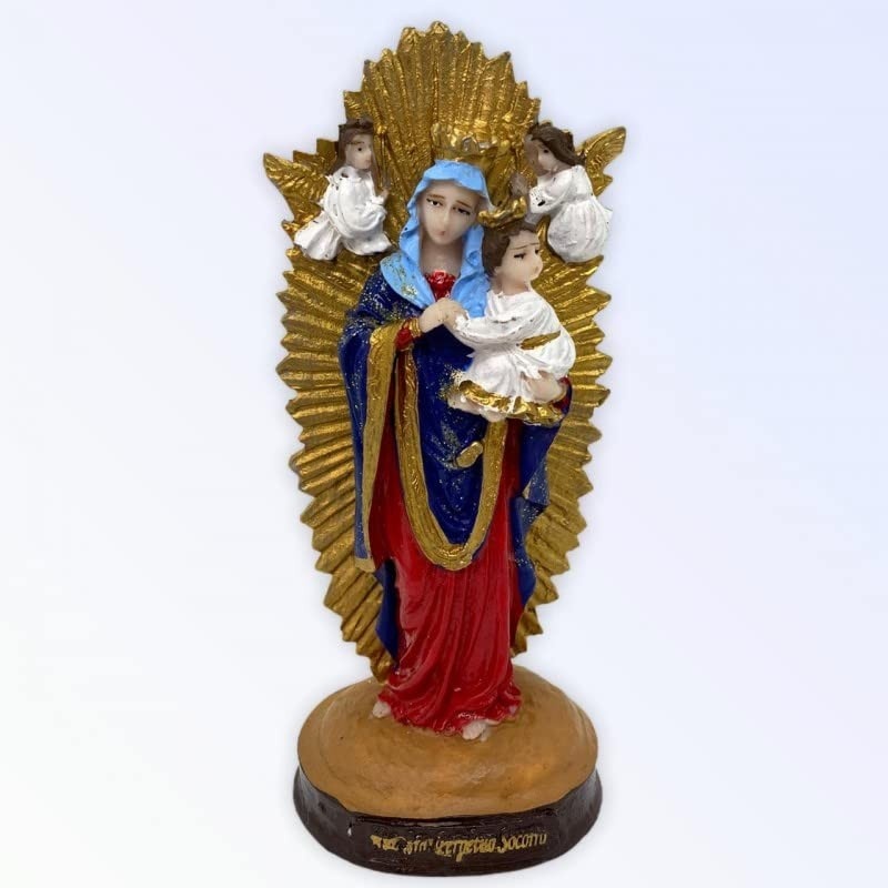 Imagem Nossa Senhora do Perpétuo Socorro em Resina 15 cm - Decoração e Fé com Qualidade