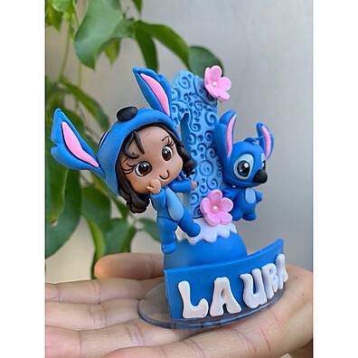 Vela Stitch em Biscuit Personalizada 🎂