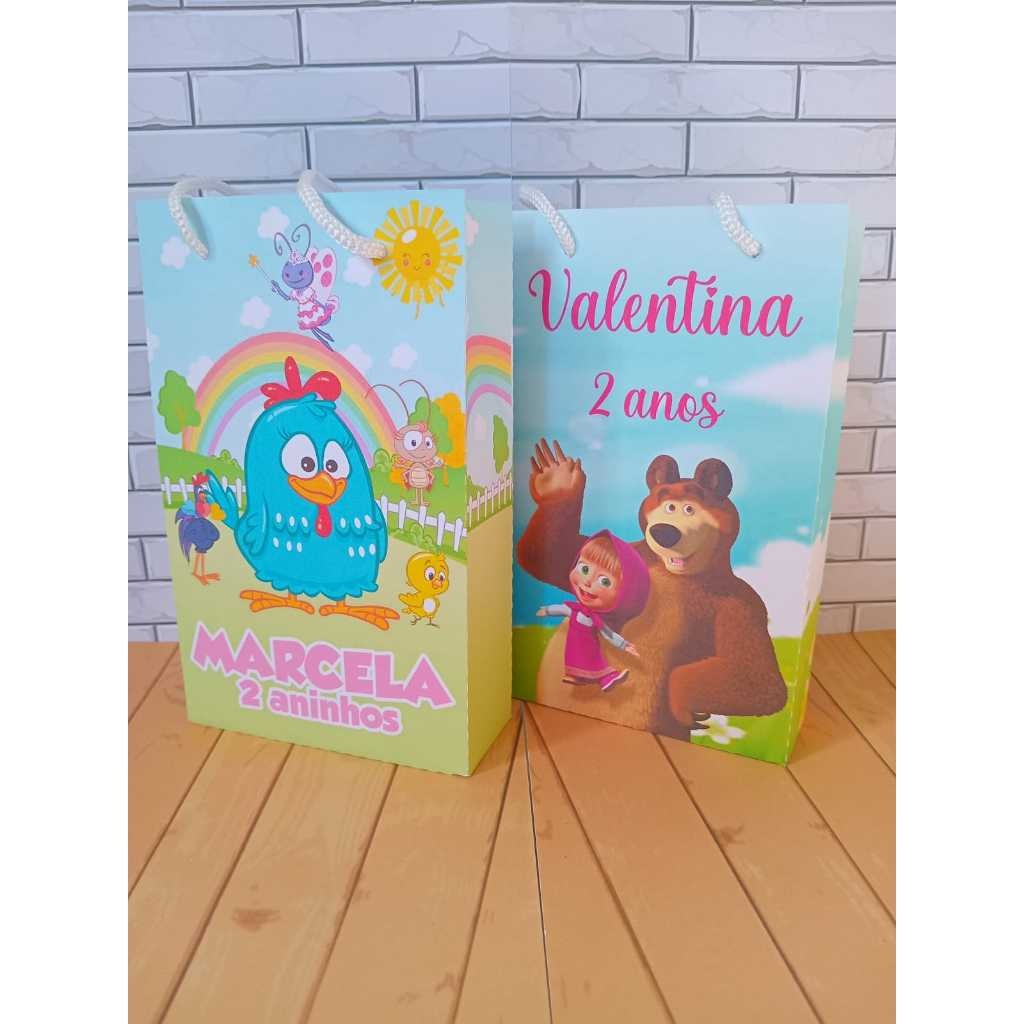 Sacolinha Masha e o Urso: Lembrancinha Personalizada
