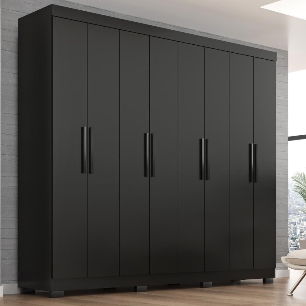 Guarda-Roupa Casal Lisboa 8 Portas com 4 Gavetas e Pés em Design Moderno Onix