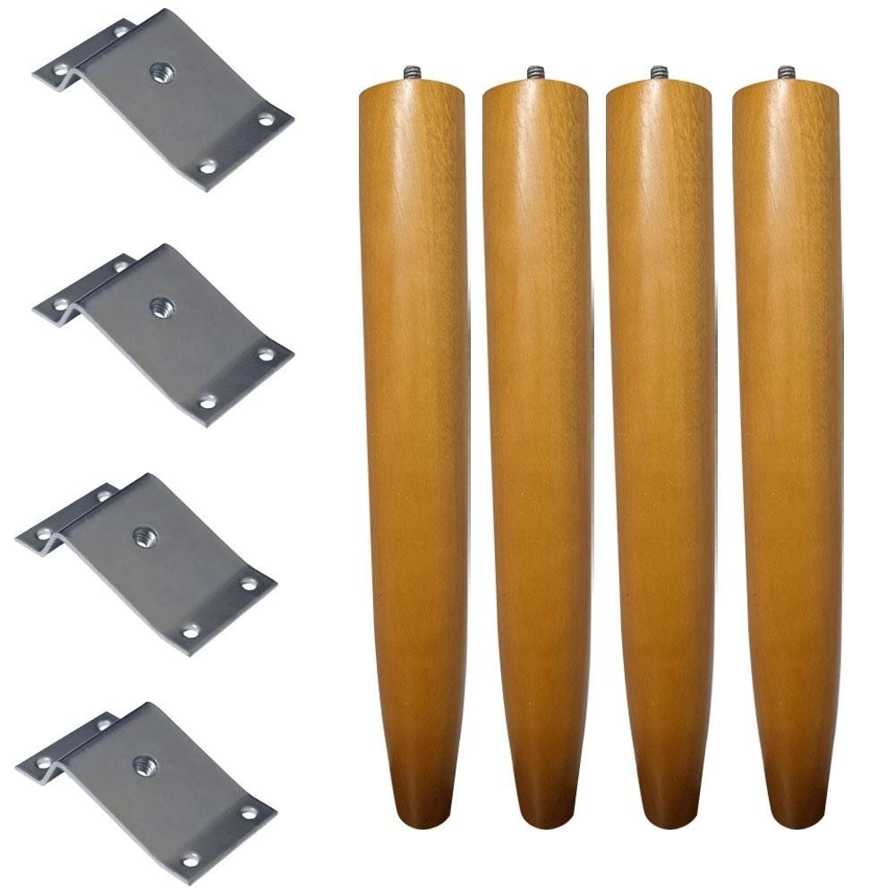 Pés de Madeira 30cm + Chapinhas Inclinadas: Design Moderno!