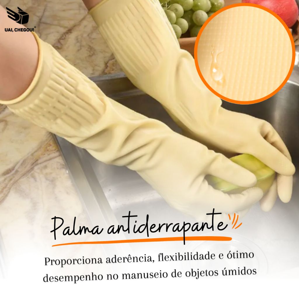 Luva de Látex Grossa com Punho Longo: Proteção Total para Limpeza Pesada