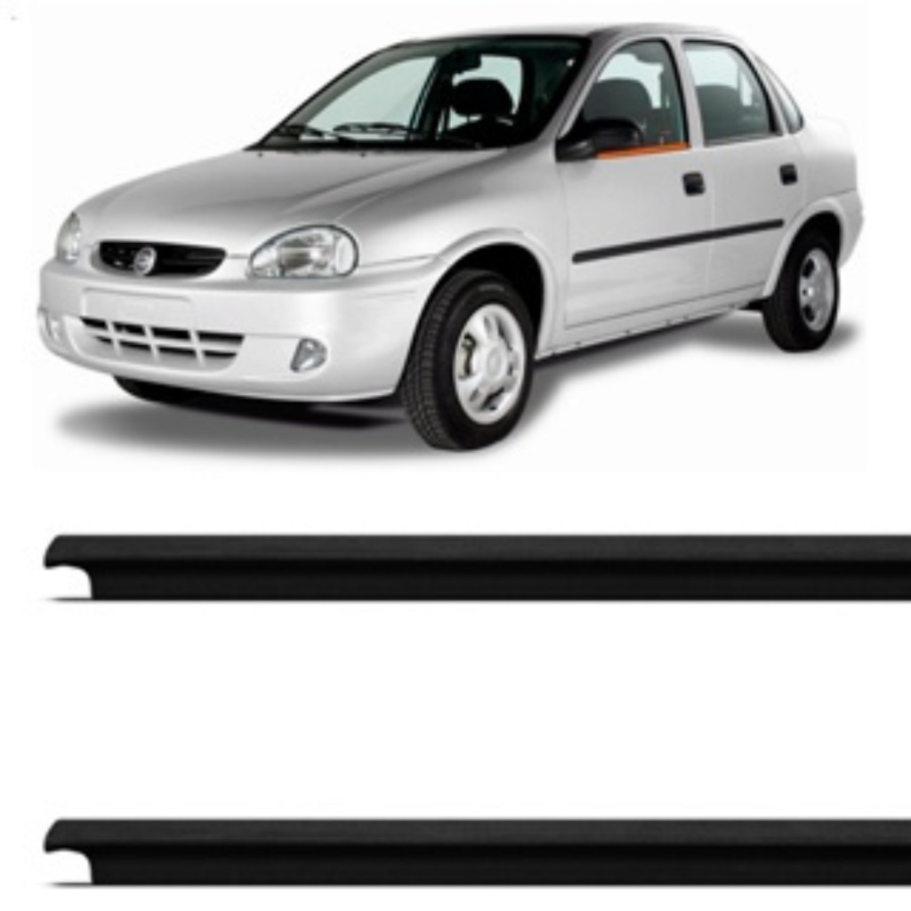 Pestana Vidro Corsa Classic: Kit 2 Borrachas Dianteiras