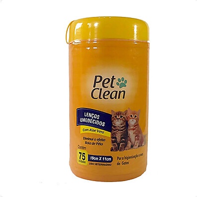 Pet Clean: Lenços Umedecidos para Gatos (75 Unid.)