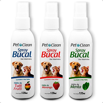 Pet Clean: Spray Bucal Contra Mau Hálito para Cães e Gatos