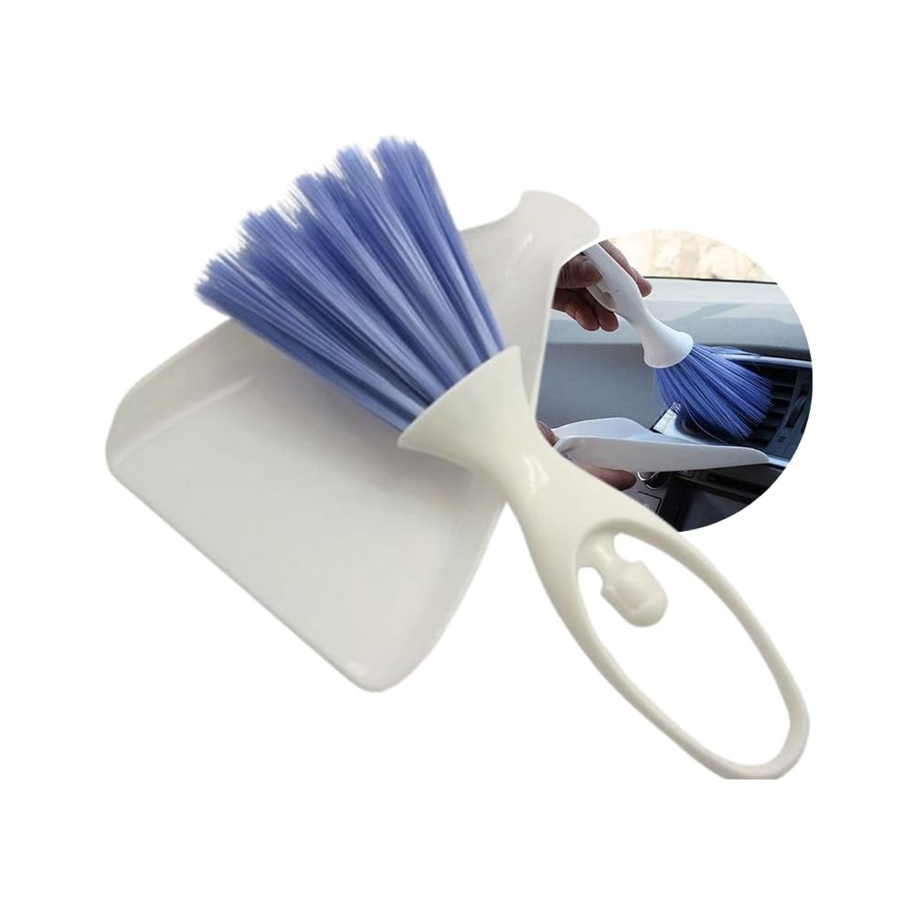Mini Vassoura de Mão com Pá - Kit de Limpeza Portátil para Carro, Pet e Casa