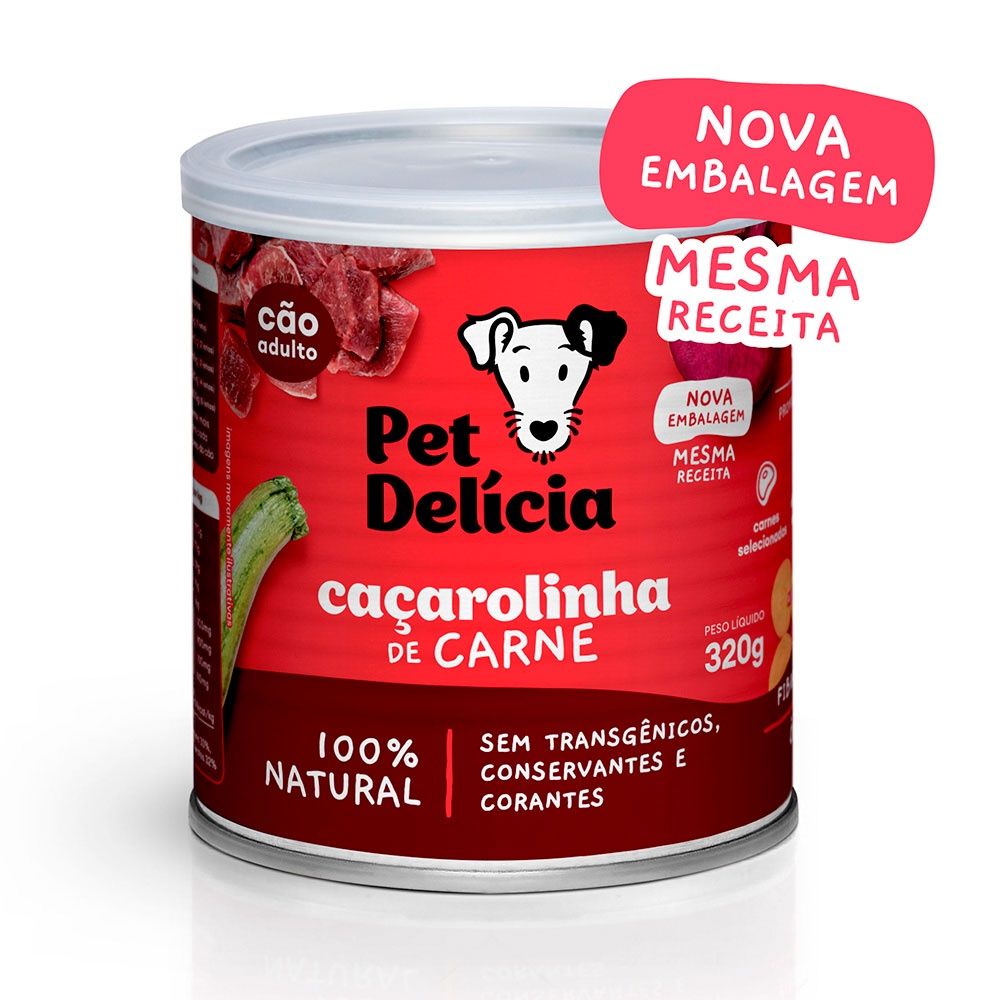 Pet Delícia: Ração Úmida de Carne para Cães Adultos