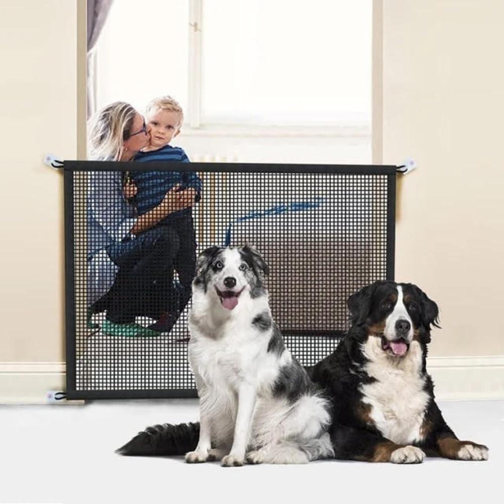 Tela de Proteção Retrátil para Portas - Segurança sem Furos, 110x73cm, Malha Reforçada para Pets e Bebês