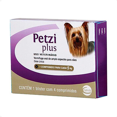 Petzi Plus 350mg Ceva: Vermífugo Completo para Cães de 5Kg