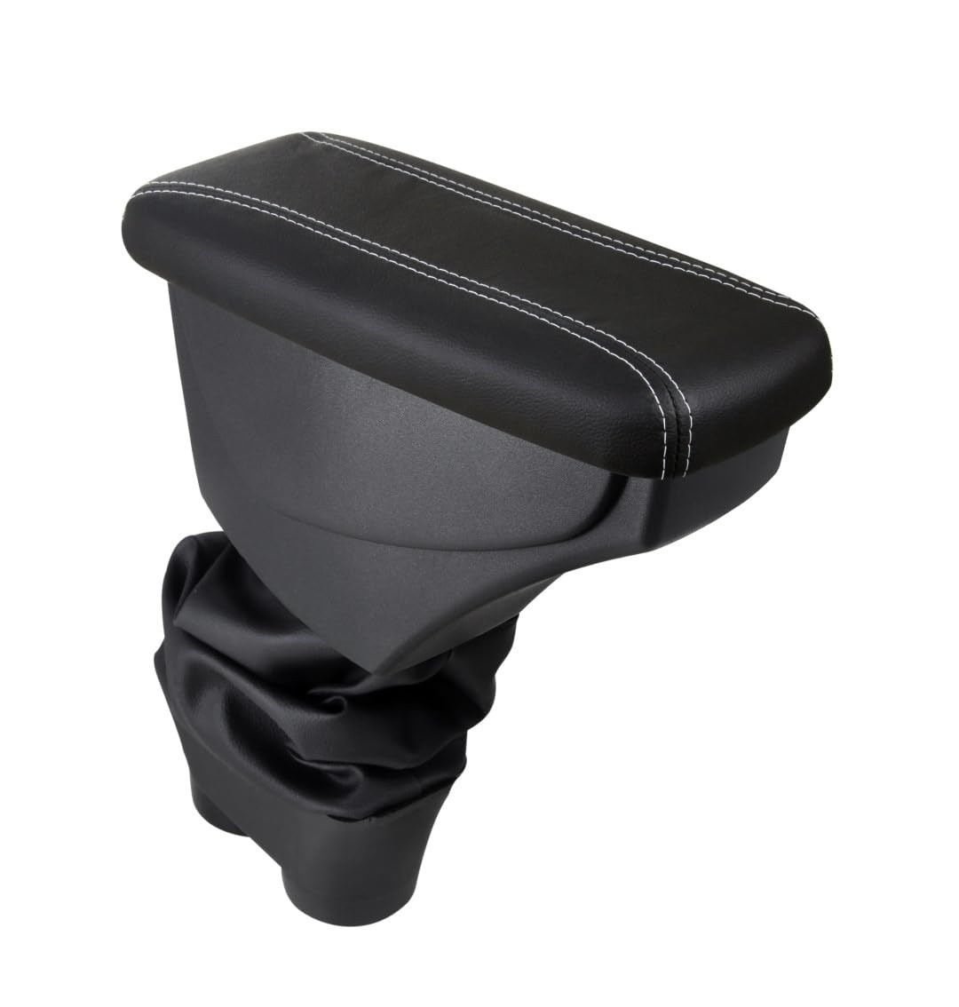Apoio de Braço Premium Courvin Preto com Costura Branca para Peugeot 208 e 2008 Allure