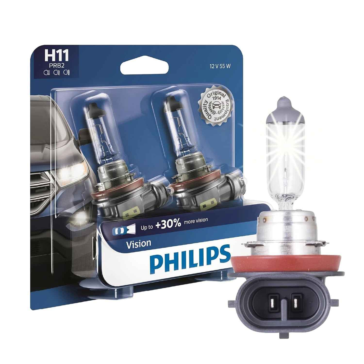 Philips Vision H11: Lâmpada de Farol com 30% Mais Visão e Segurança