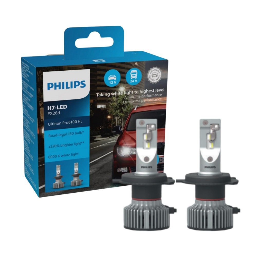 Philips Ultinon Pro 6100: Iluminação LED 220% Mais Forte