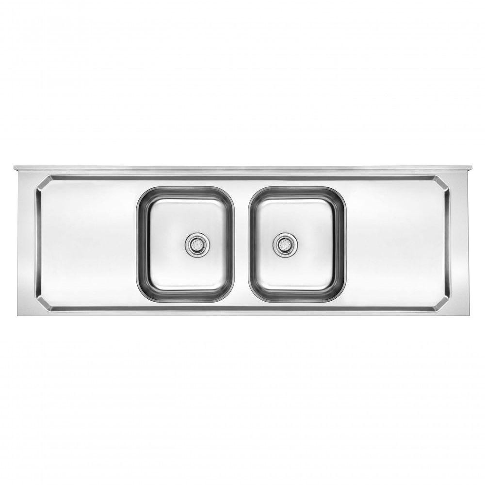 Pia de Inox com Cuba Dupla 1,80m - Leve, Resistente e Moderna