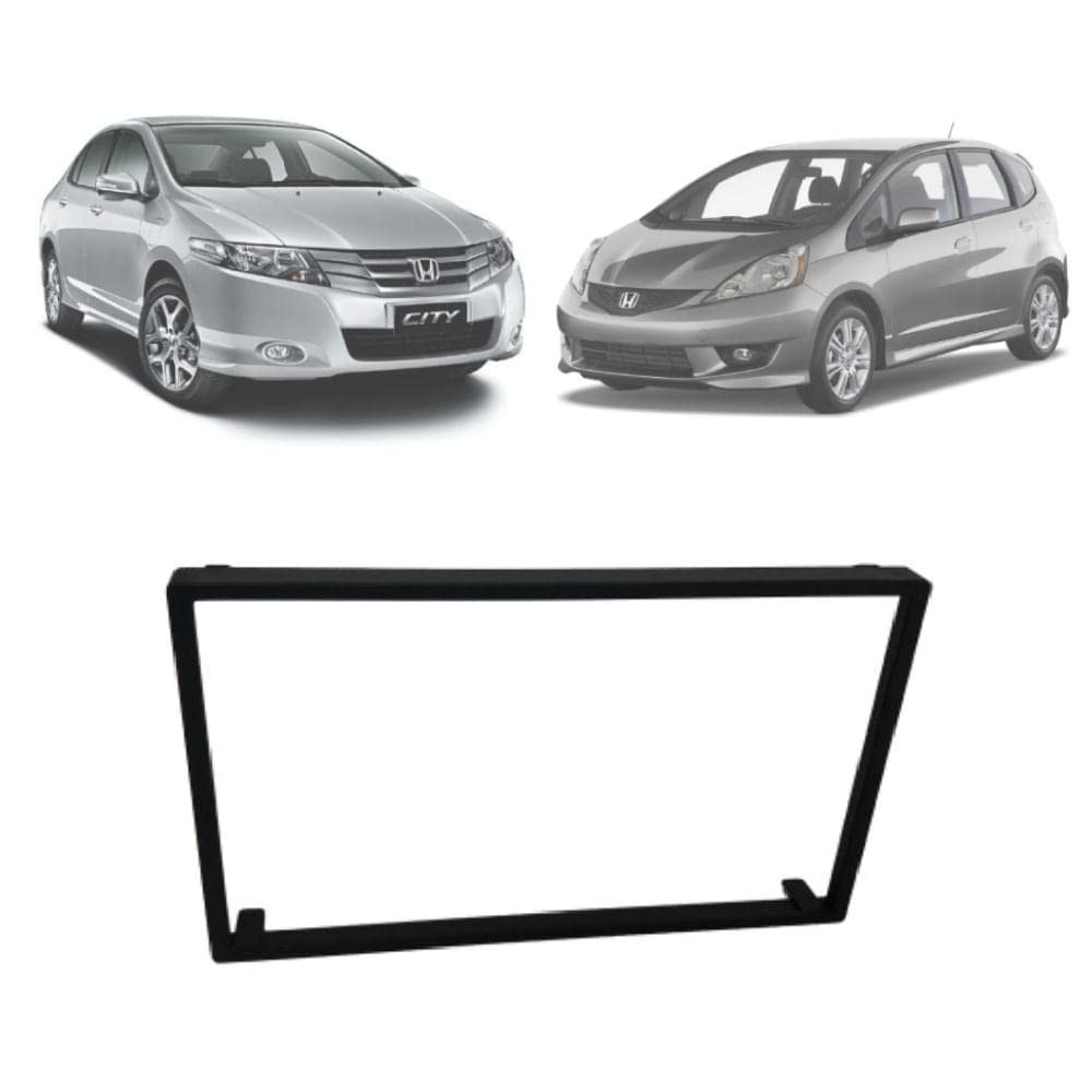 Moldura Fiamon Black Piano 2Din para Honda Fit e City: Instalação Perfeita!