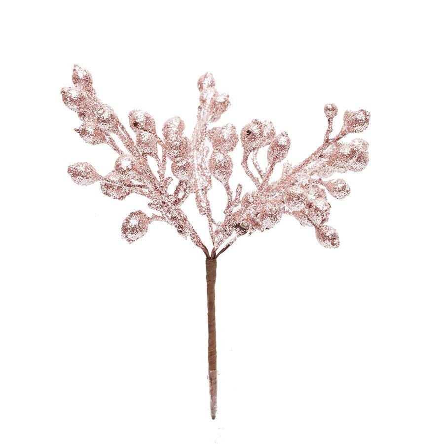 Pick Galho Glitter Rose Gold: Decore seu Natal!