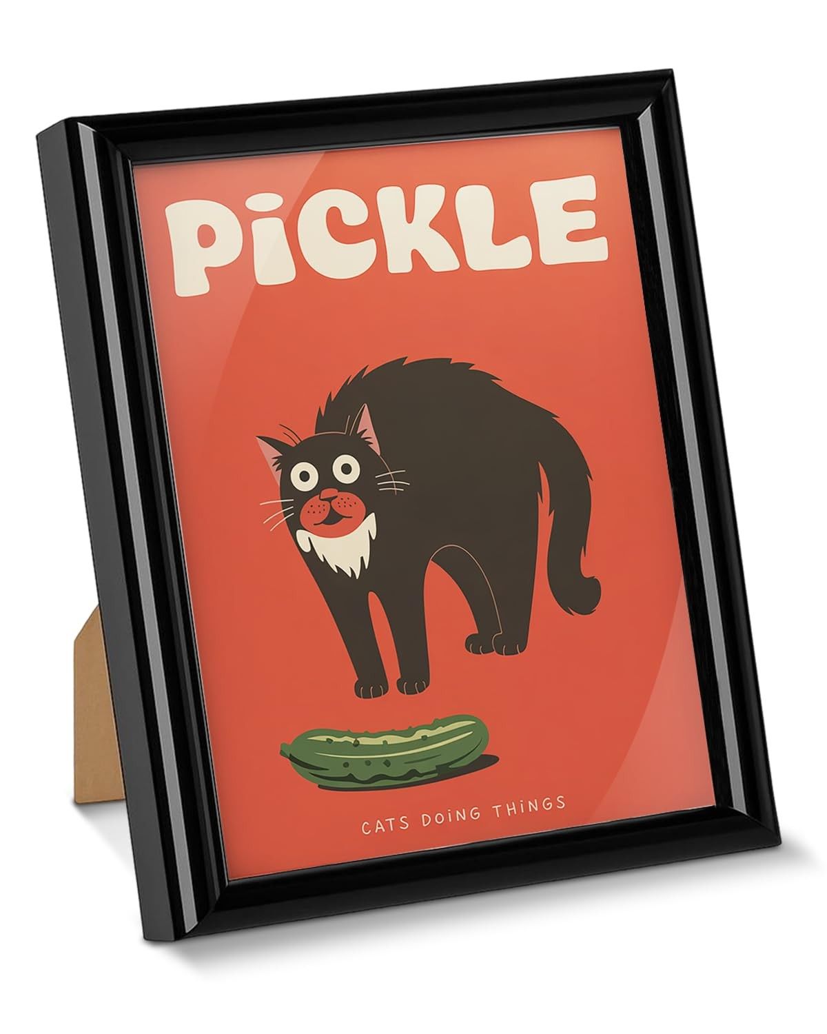 Pôster de Arte Engraçado com Gato Picles - 15x20cm | Decore com Estilo e Humor