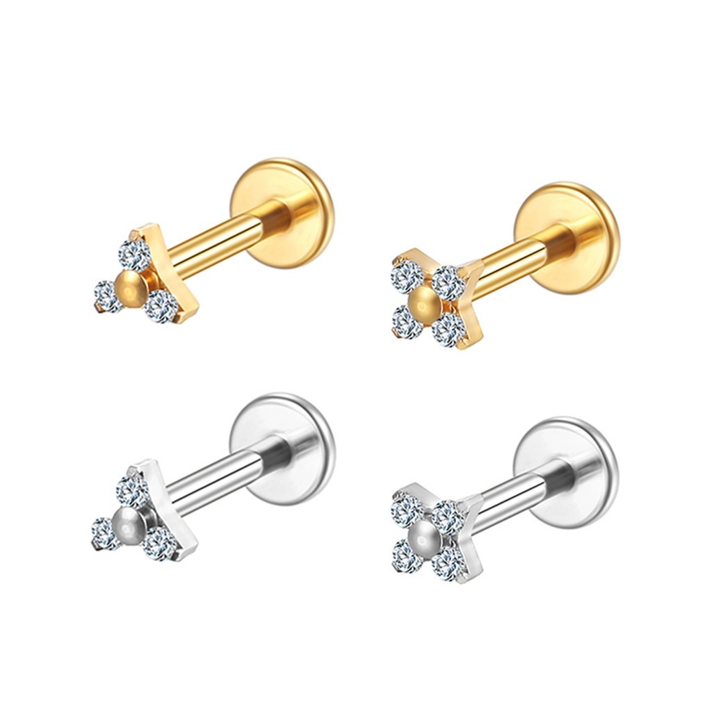 Piercing Aço Cirúrgico Zircônia: Kit 2 Peças!