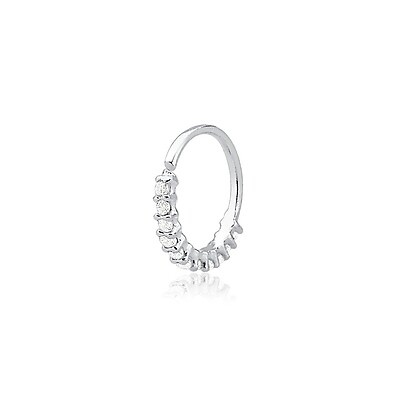 Piercing Argola Cravejada Prata 925: Brilho e Sofisticação